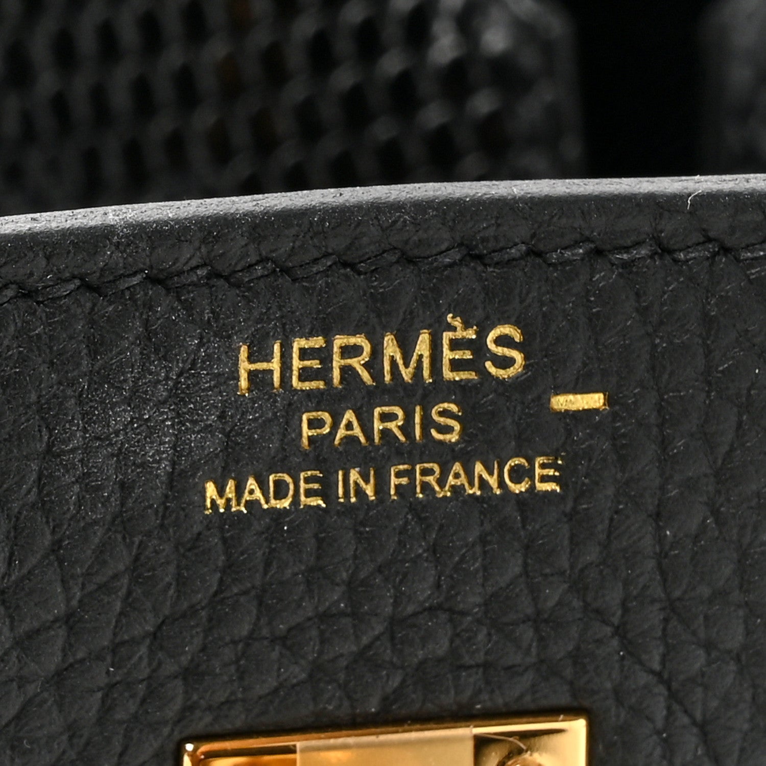 Hermes Togo Lizard Birkin Touch 25 Black 6 of 11
