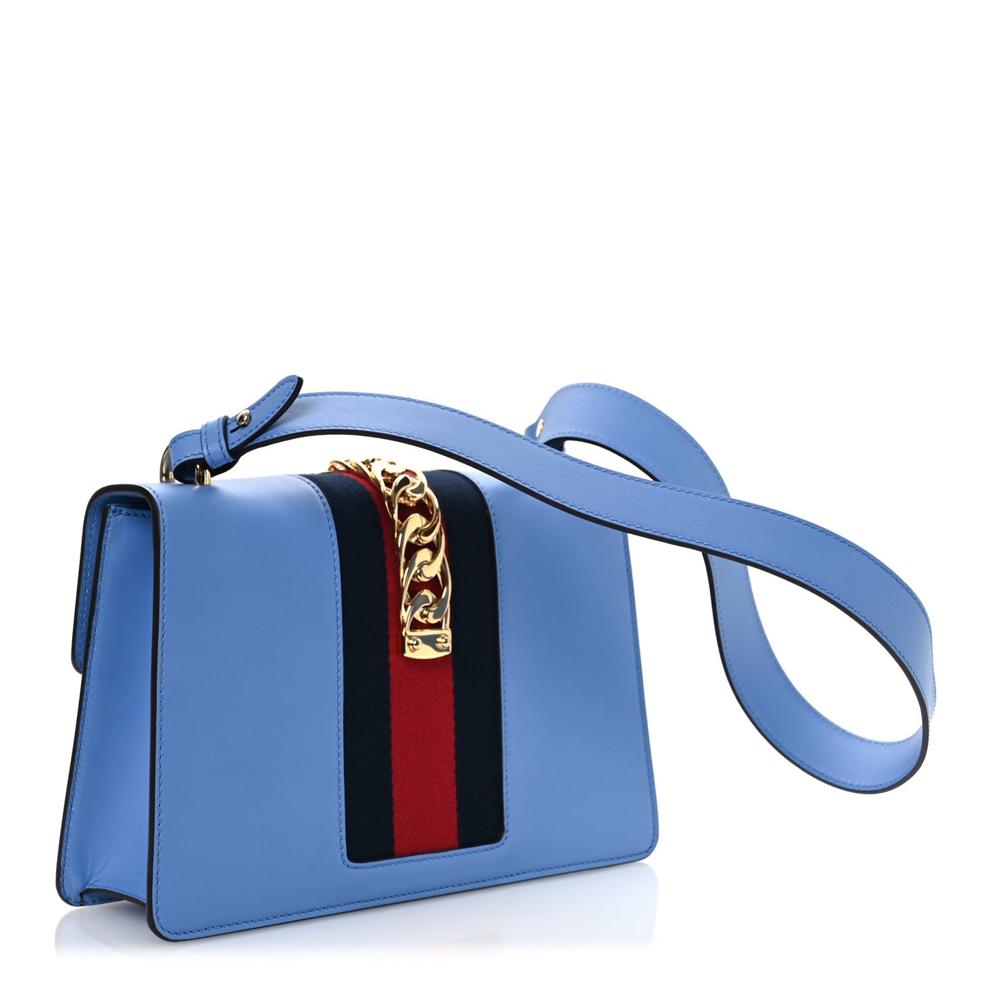 Calfskin Small Sylvie Shoulder Bag Clear Sky Blue