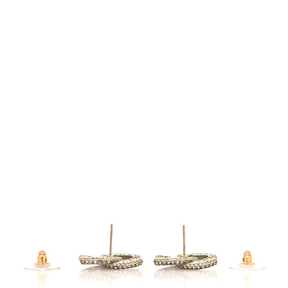 Chanel Crystal Timeless CC Earrings Light Gold 3 of 4