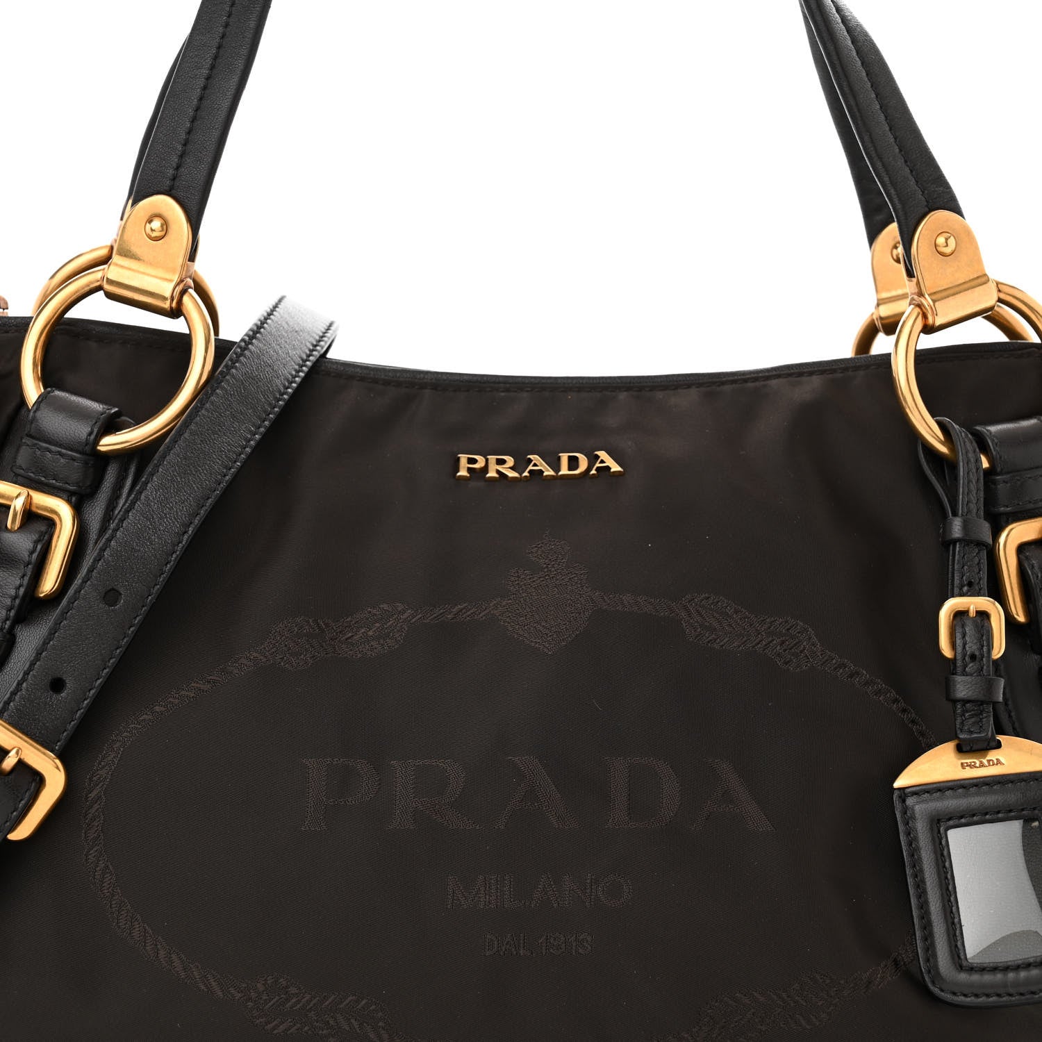 Prada Tessuto Nylon Jacquard Logo Aviator Satchel 7 of 12