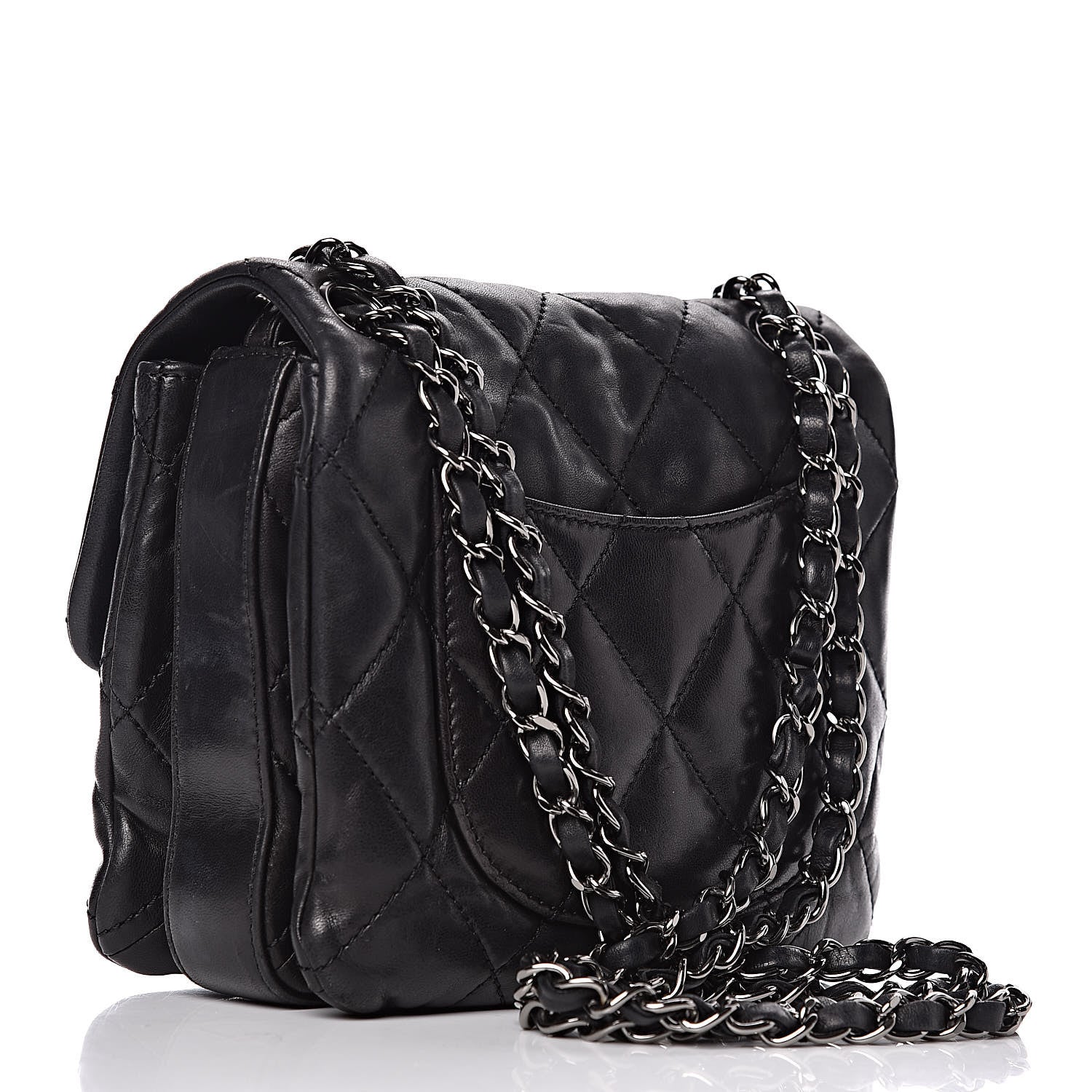 Chanel Lambskin Quilted Mini Chanel 3 Flap Black 4 of 12