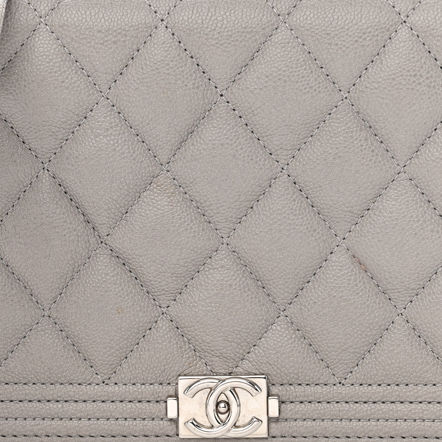 Chanel Caviar Quilted Boy Wallet On Chain WOC Grey 8 of 13