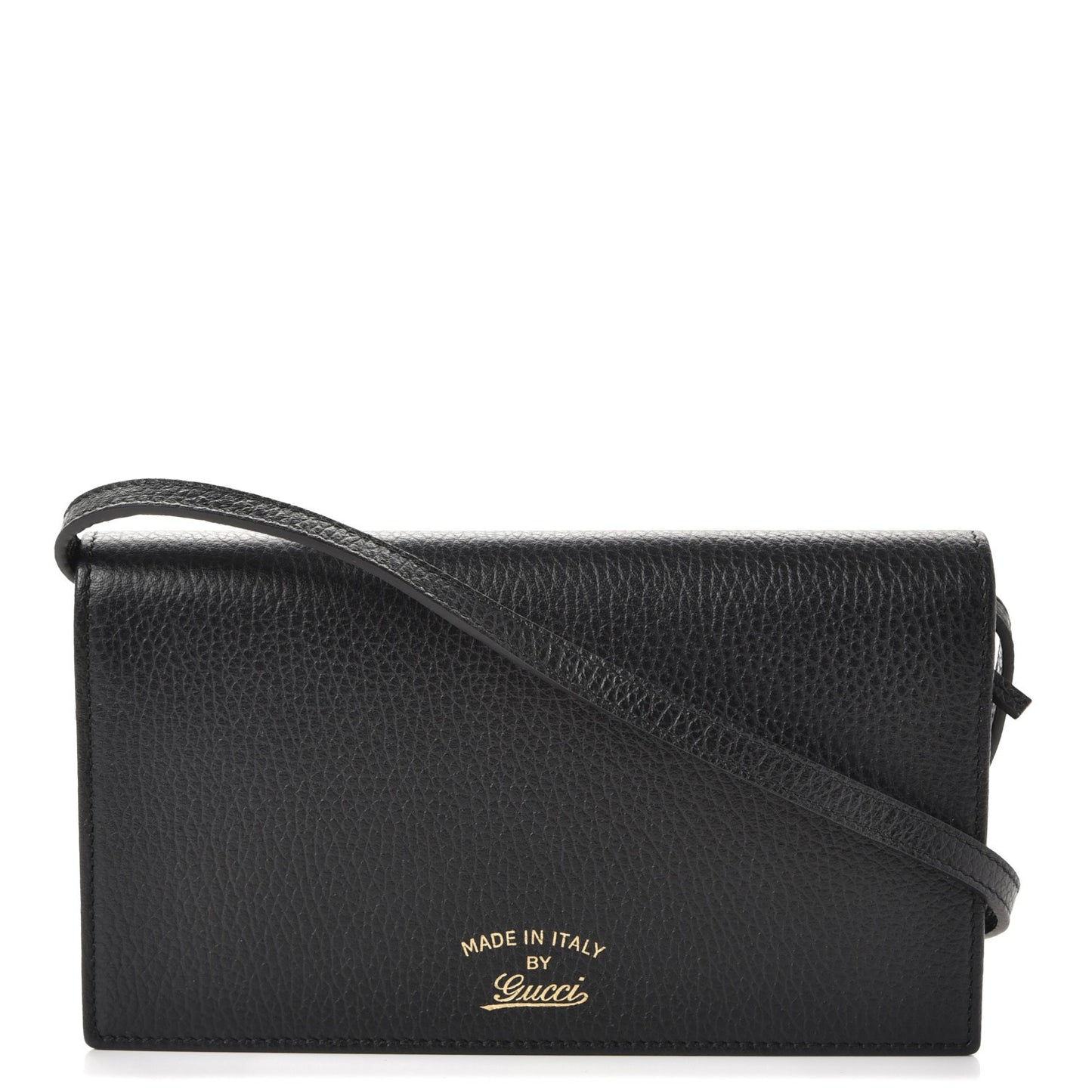 Dollar Calfskin Mini Swing Wallet Bag Black