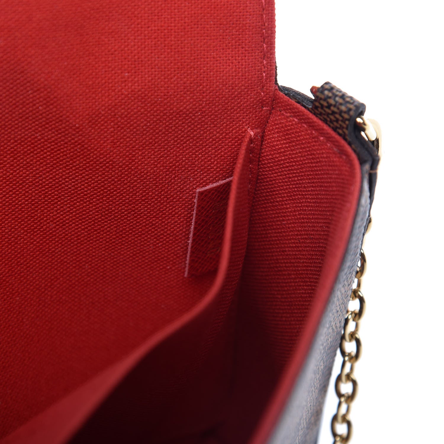 Louis Vuitton Damier Ebene Pochette Felicie Chain Wallet 10 of 11