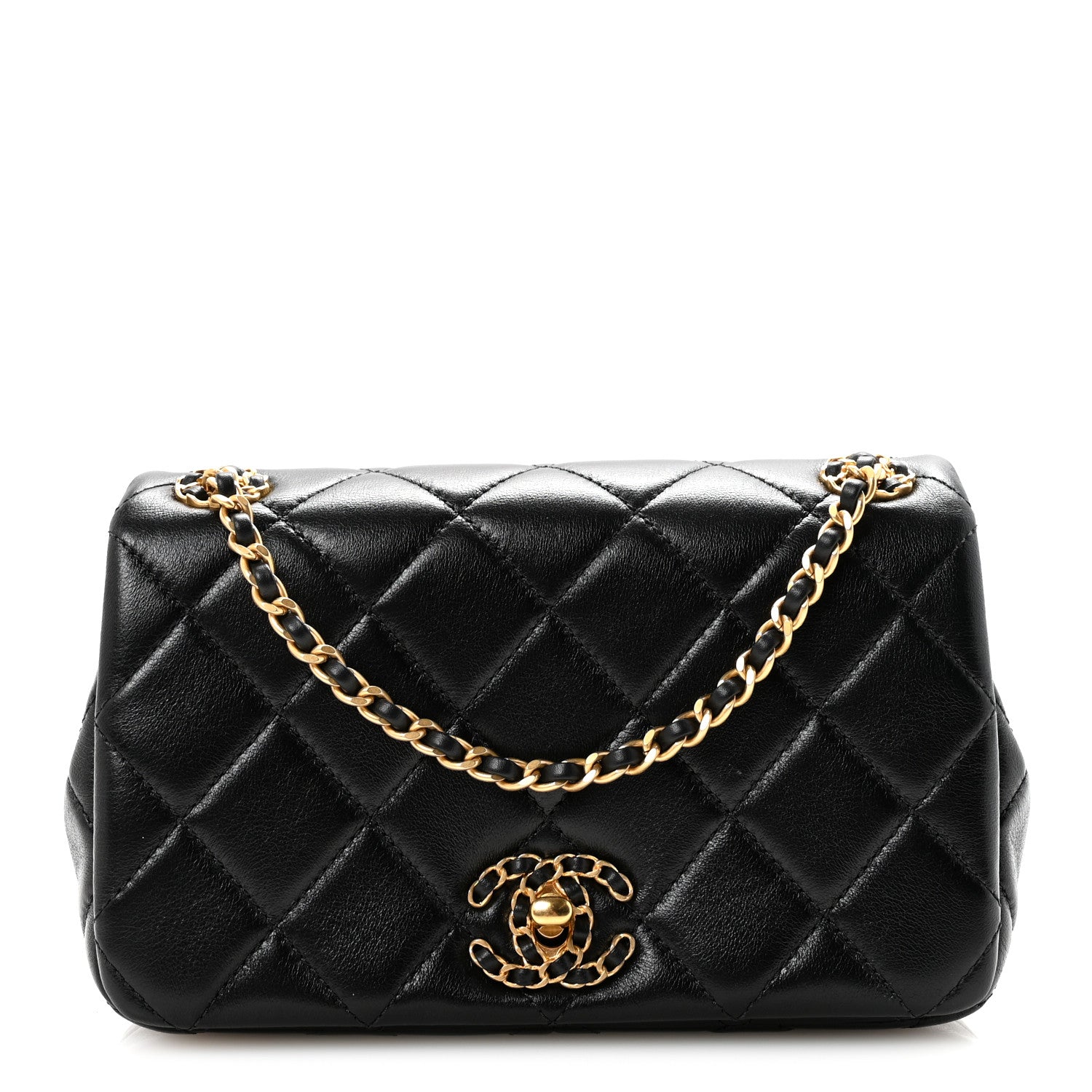 Chanel Lambskin Quilted Braided CC Mini Flap Black 1 of 11