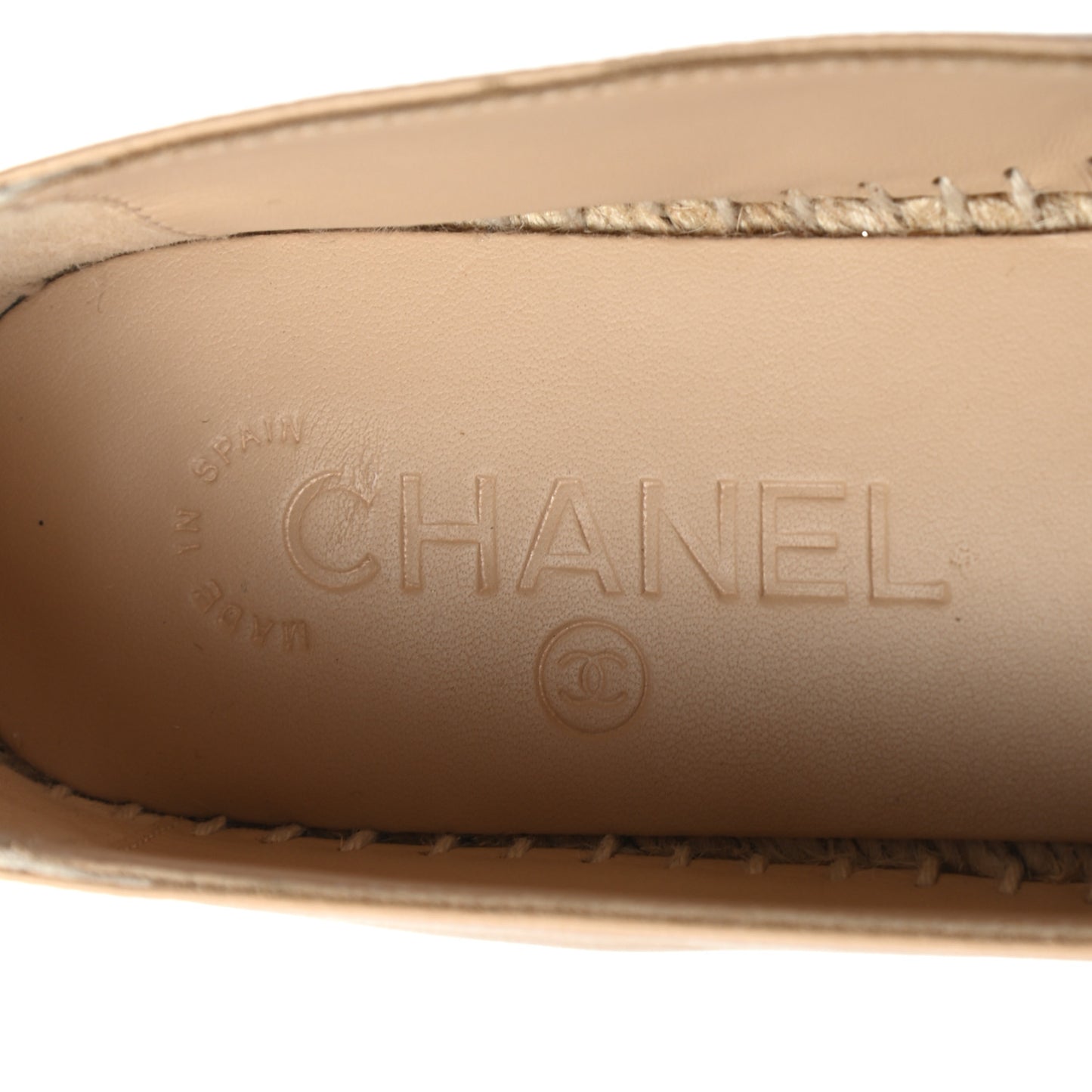 Lambskin CC Espadrilles 37 Beige Black