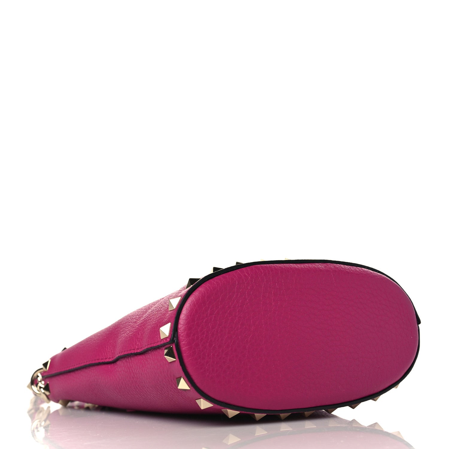 Valentino Garavani Pebbled Calfskin Rockstud Bucket Bag Rose Violet 4 of 8