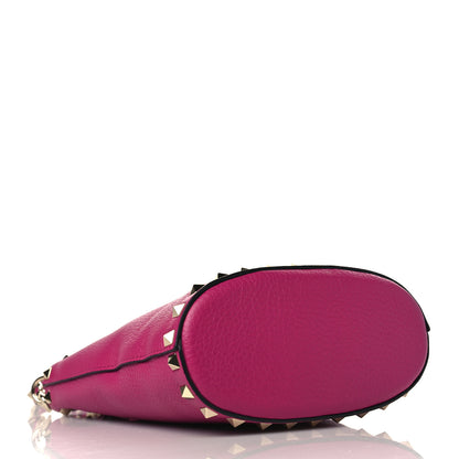 Valentino Garavani Pebbled Calfskin Rockstud Bucket Bag Rose Violet 4 of 8
