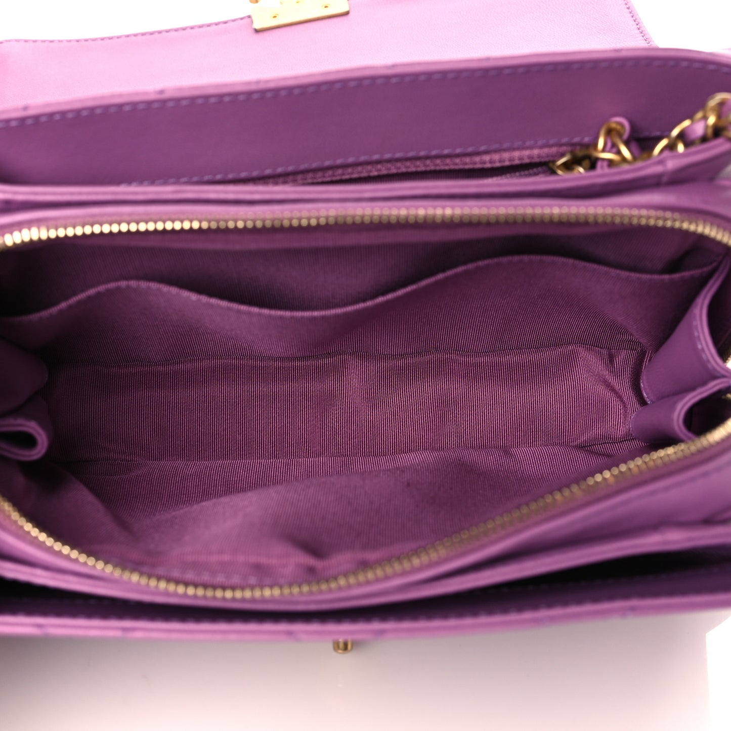 Lambskin Sleek And Chic Flap Purple
