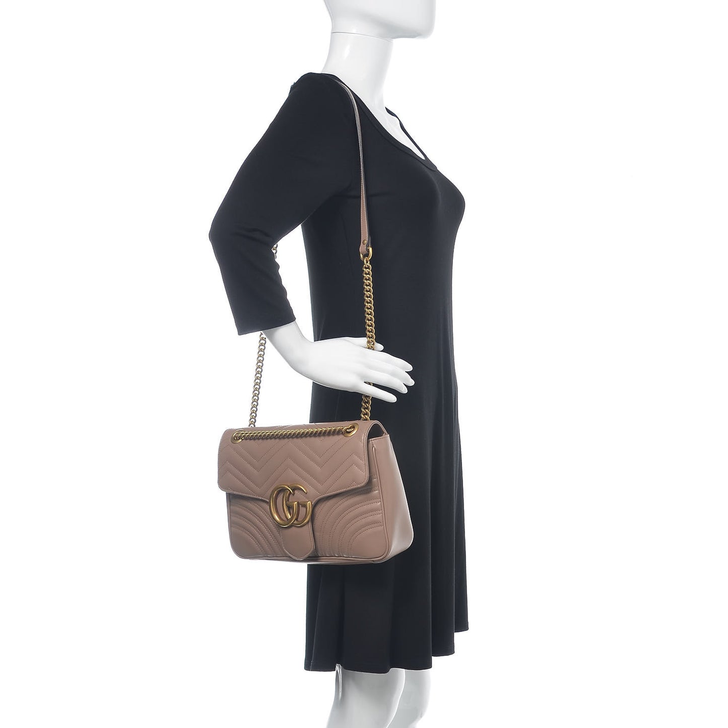 Calfskin Matelasse Medium GG Marmont Shoulder Bag Porcelain Rose