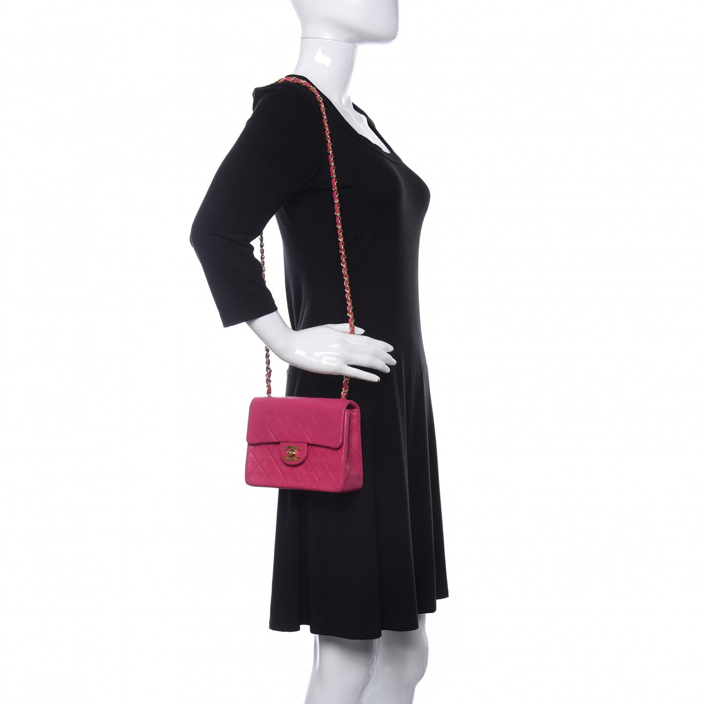 Lambskin Quilted Mini Square Flap Pink