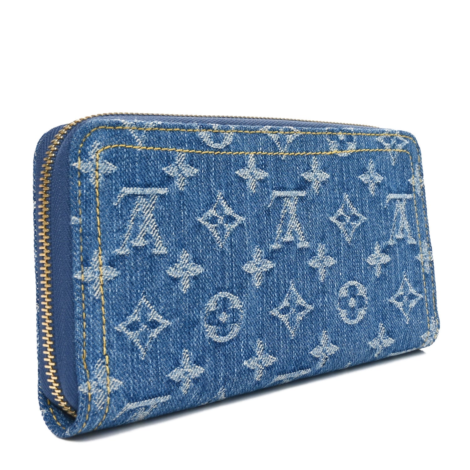 Louis Vuitton LV X TM Monogram Denim Cerises Zippy Wallet Blue 3 of 9