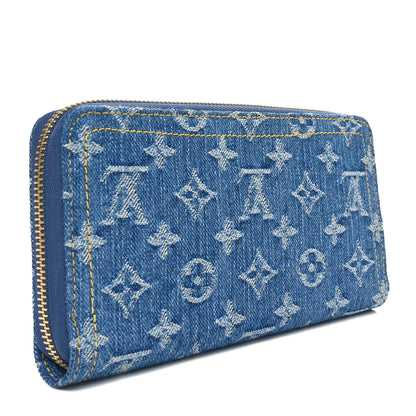 Louis Vuitton LV X TM Monogram Denim Cerises Zippy Wallet Blue 3 of 9