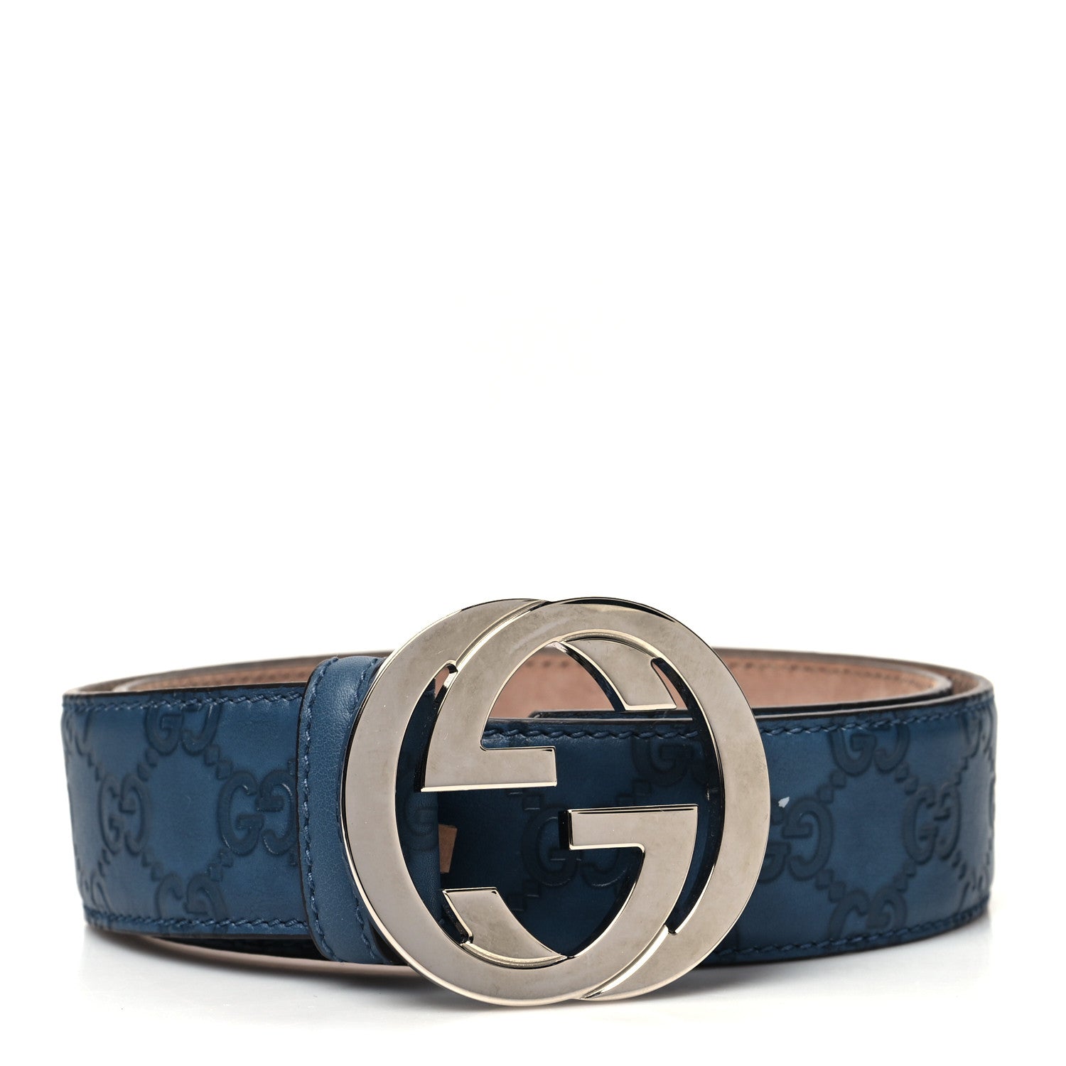 Gucci Guccissima Interlocking G Belt 80 32 Deep Cobalt 1 of 5