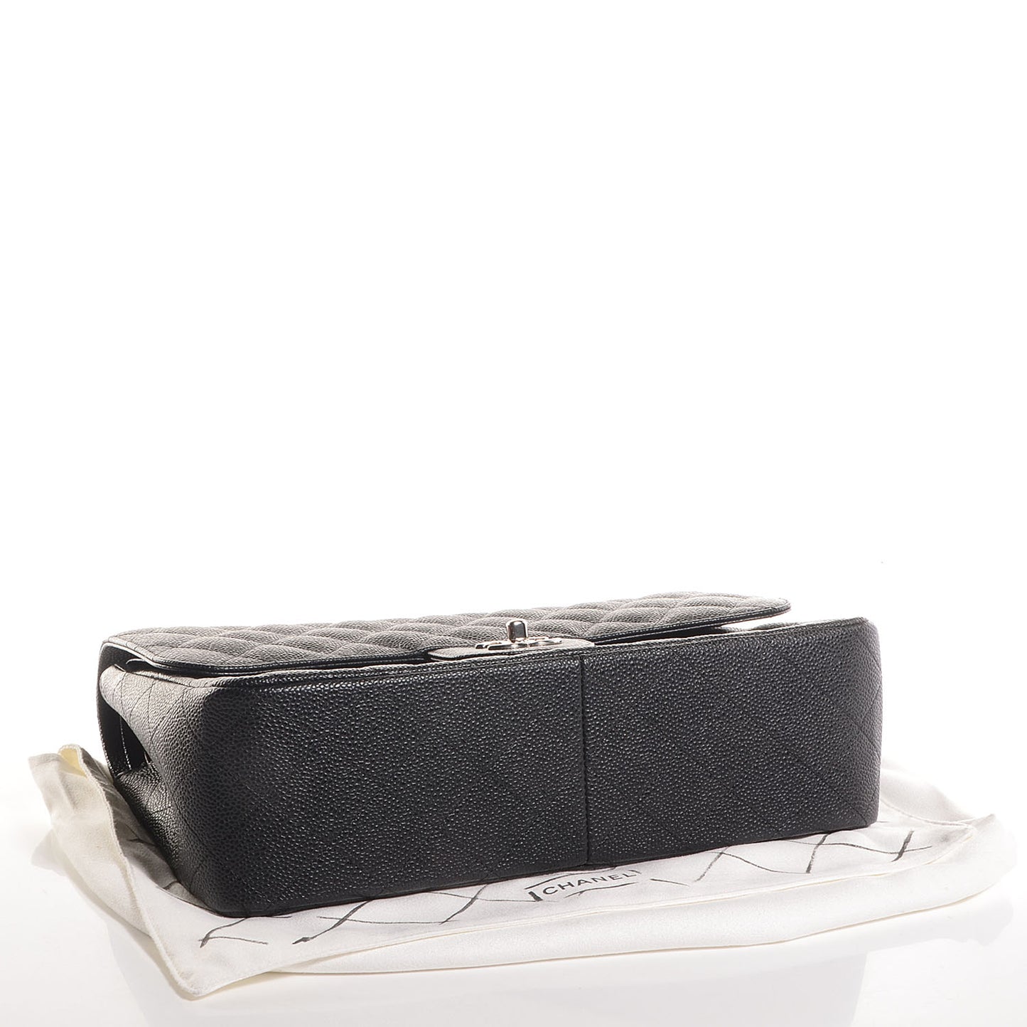 Caviar Quilted Jumbo Double Flap Black