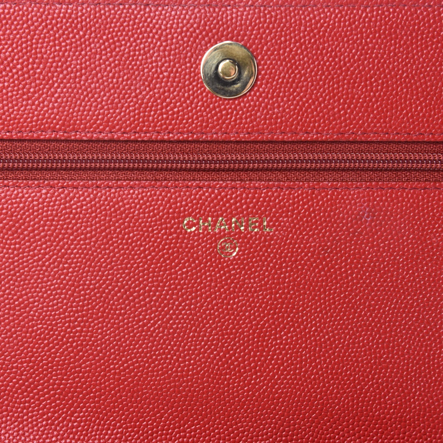 Caviar Quilted Vintage Mademoiselle Wallet On Chain WOC Red