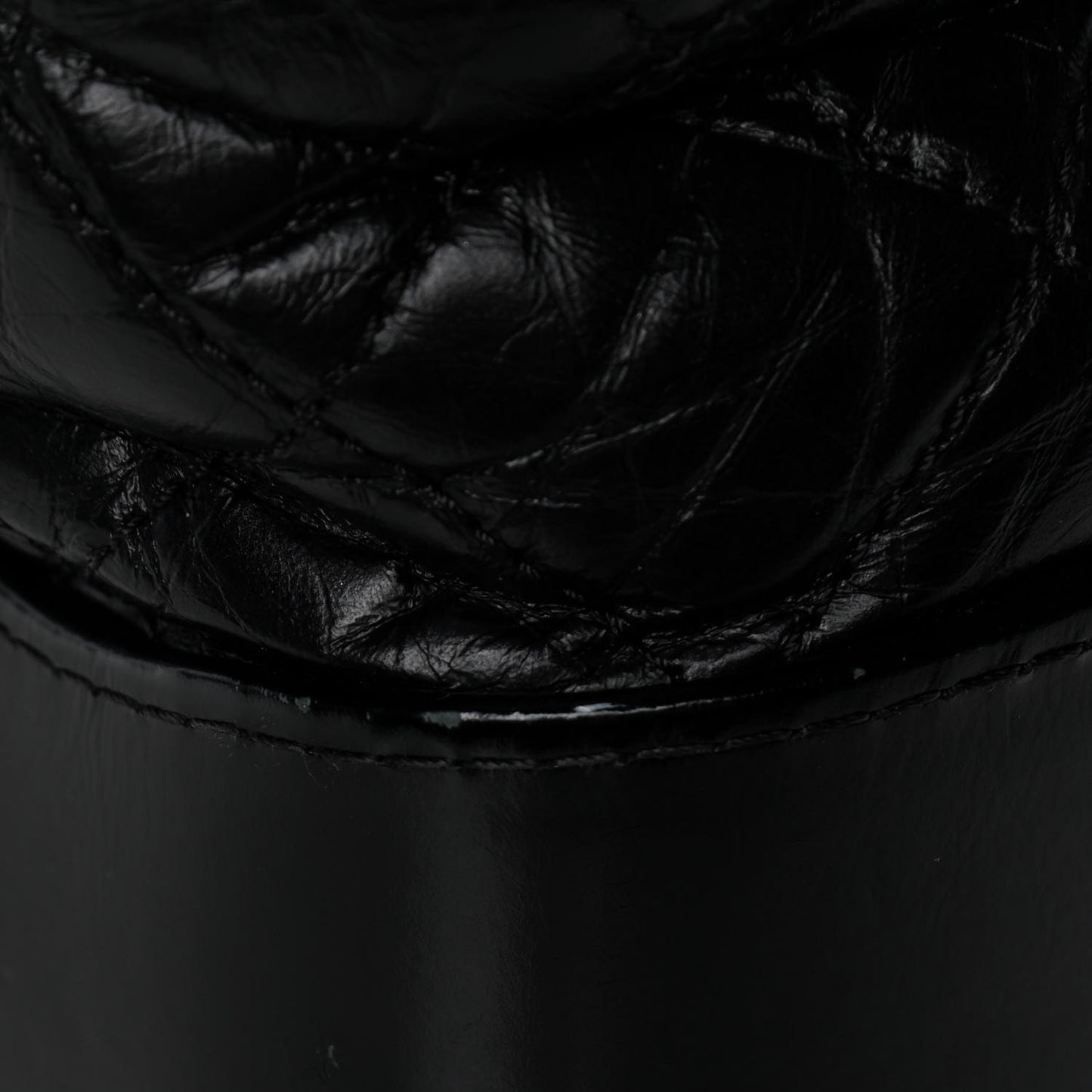 Aged Calfskin Quilted Large Gabrielle Hobo Black