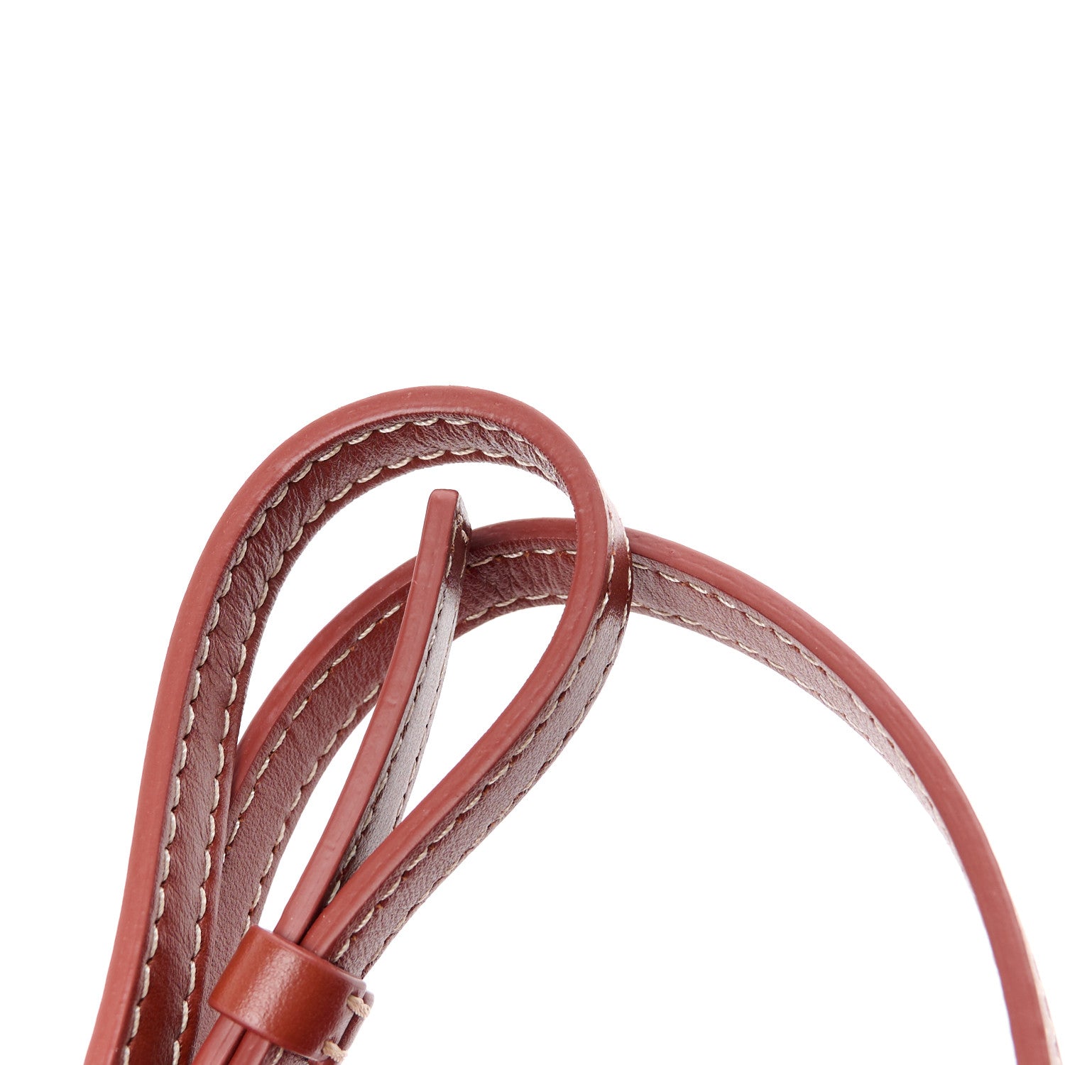 Chloe Cotton Calfskin Small Woody Ribbon Tote With Strap Dark Red 12 of 13