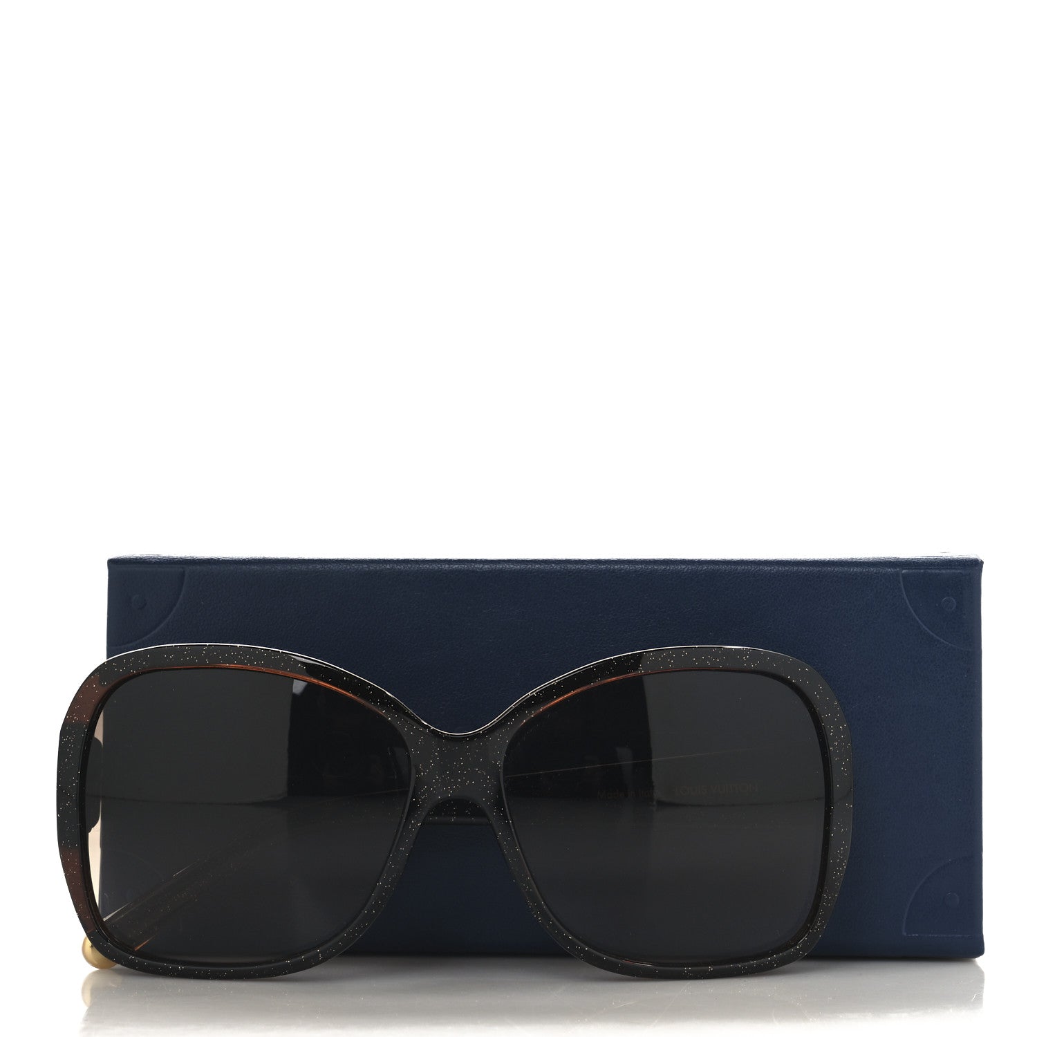 Louis Vuitton Acetate Obsession Round Sunglasses Z1856E Brown Glitter 7 of 7