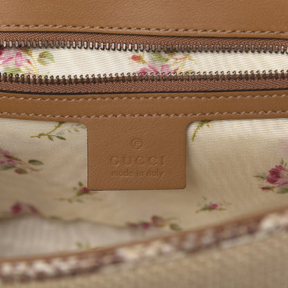Gucci Raffia Elaphe Matelasse Small GG Marmont Shoulder Bag Natural Cream Brown 6 of 10