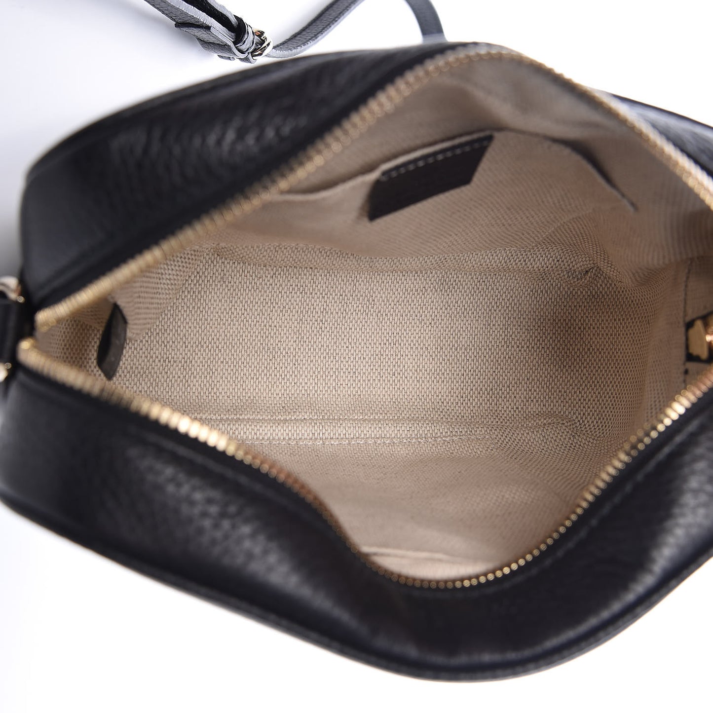 Pebbled Calfskin Small Soho Disco Bag Black