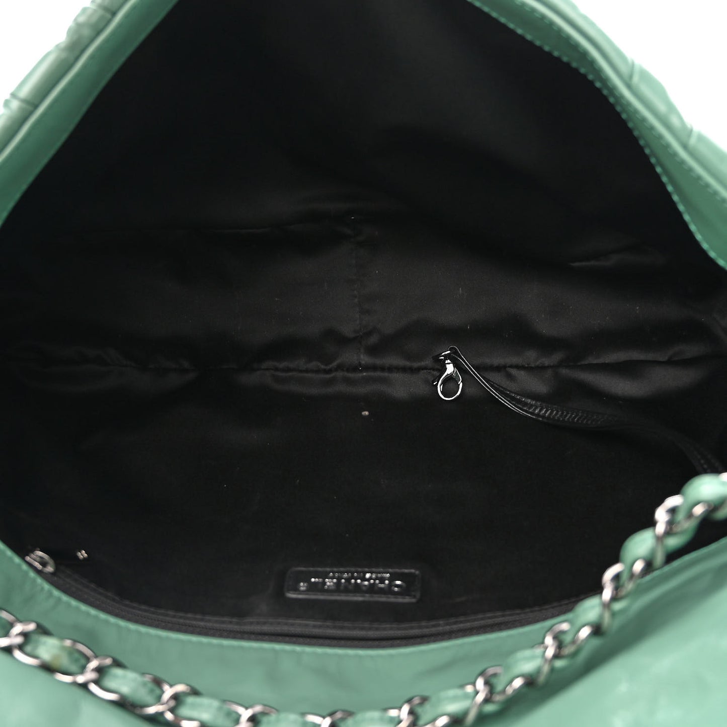 Glazed Calfskin Twisted Maxi Flap Green