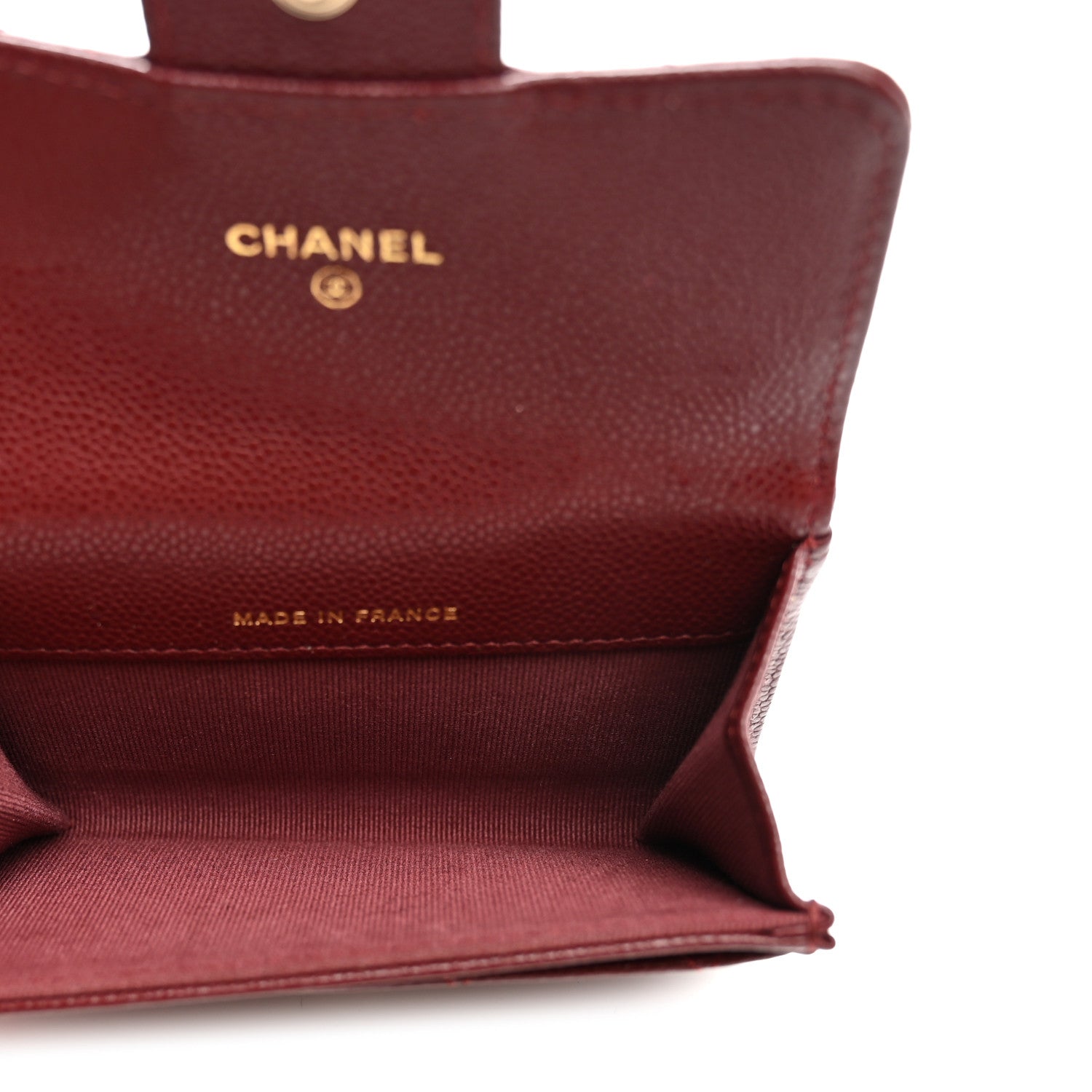 Chanel Caviar Quilted Flap Card Holder Wallet Burgundy 5 of 9