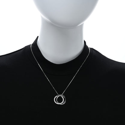 Cartier 18K White Gold Black Ceramic Diamond Trinity Pendant Necklace 2 of 5