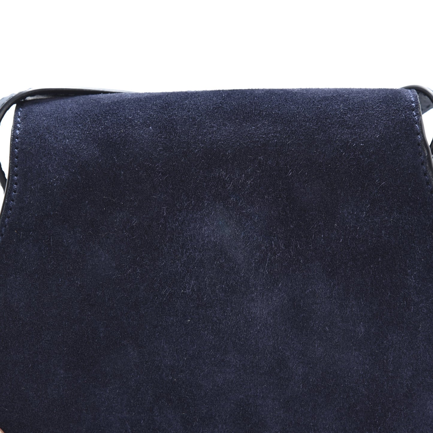 Suede Calfskin Braided Mini Marcie Round Crossbody Bag Navy