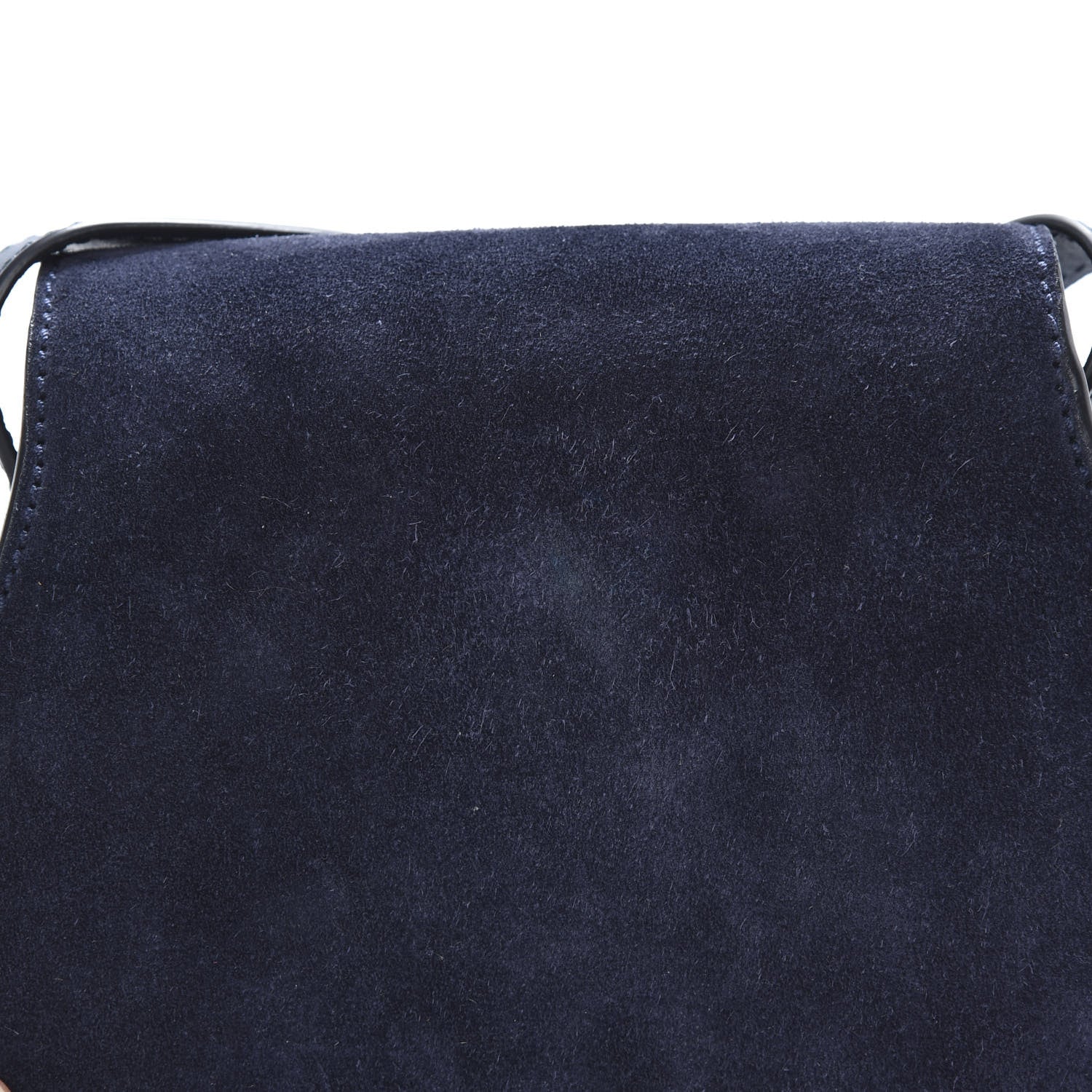 Chloe Suede Calfskin Braided Mini Marcie Round Crossbody Bag Navy 12 of 12