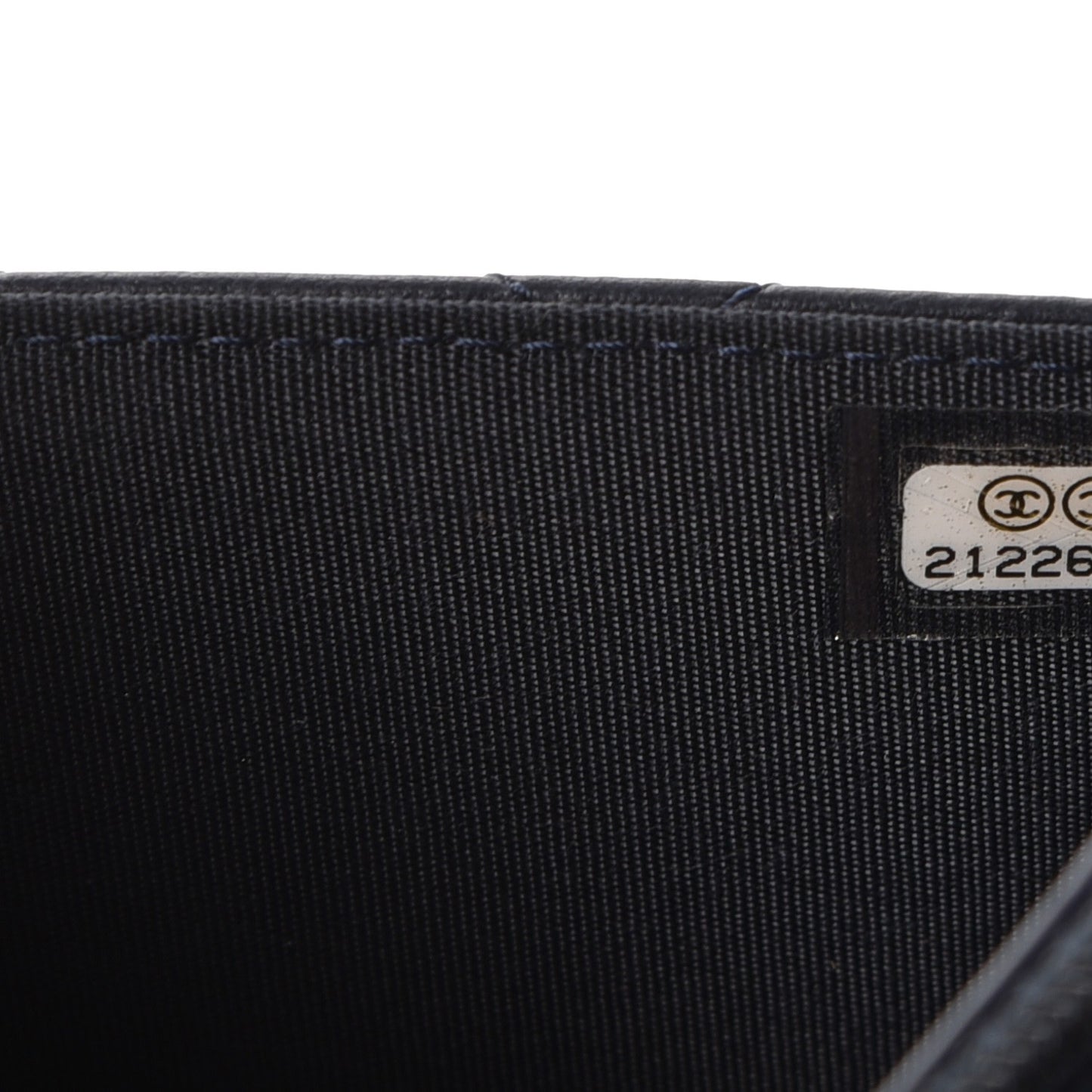 Lambskin Quilted Boy Wallet On Chain WOC Navy Blue