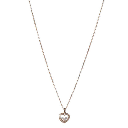 Chopard 18K Yellow Gold Happy Diamonds Floating Heart Pendant Necklace 1 of 7