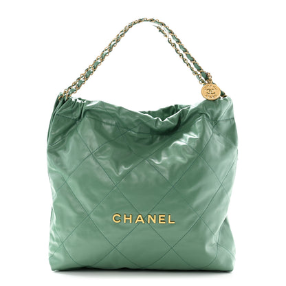 Chanel Shiny Calfskin Quilted Chanel 22 Dark Green Dark Green 1 of 11