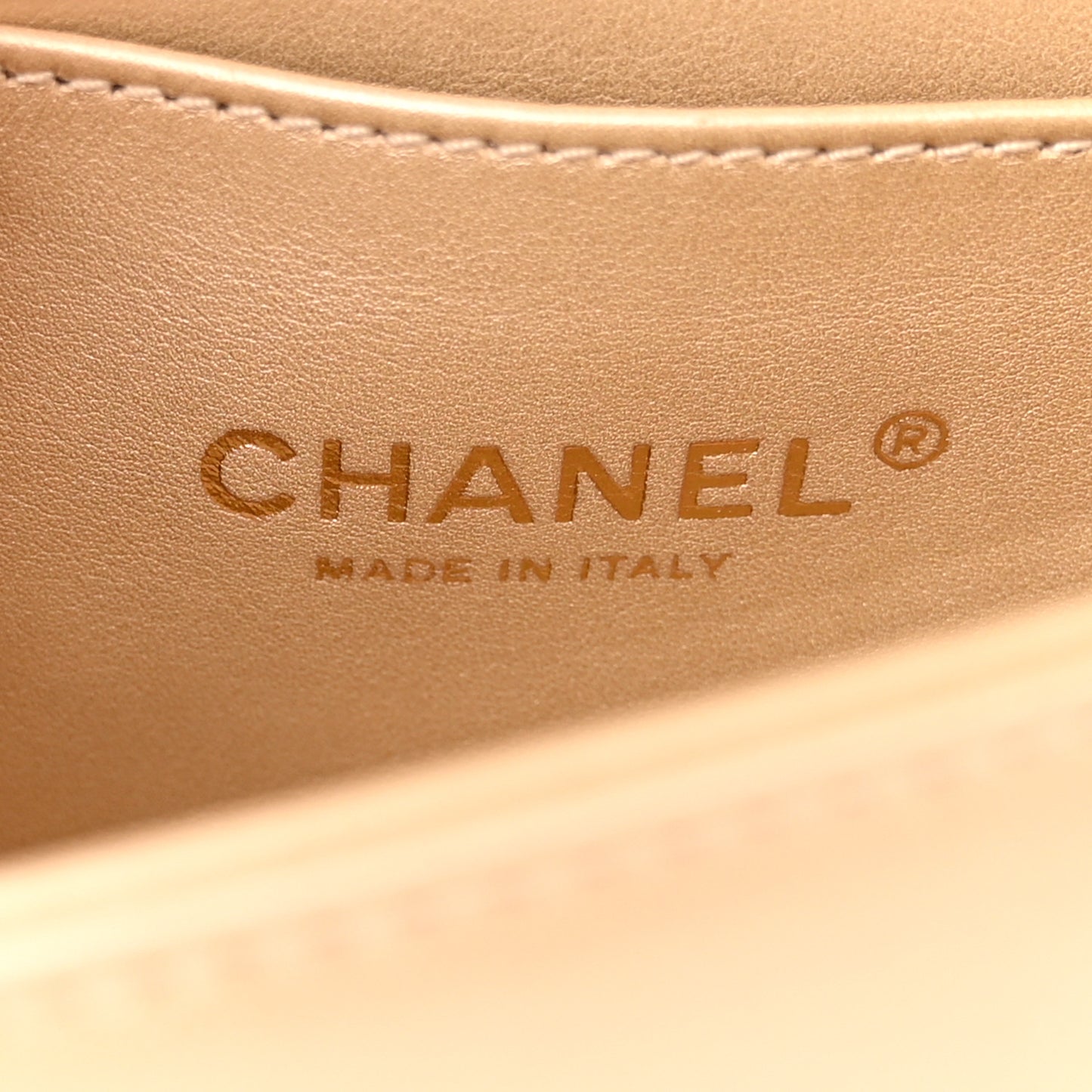 Snakeskin Calfskin Small Boy Flap Gold