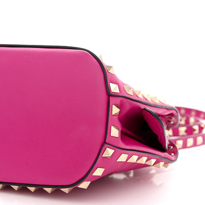 Valentino Garavani Vitello Rockstud Double Top Handle Satchel Fuxia 10 of 11