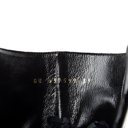 Saint Laurent Alligator Embossed Patent Calfskin Opyum 110 Ankle Boots 39 Black 10 of 11