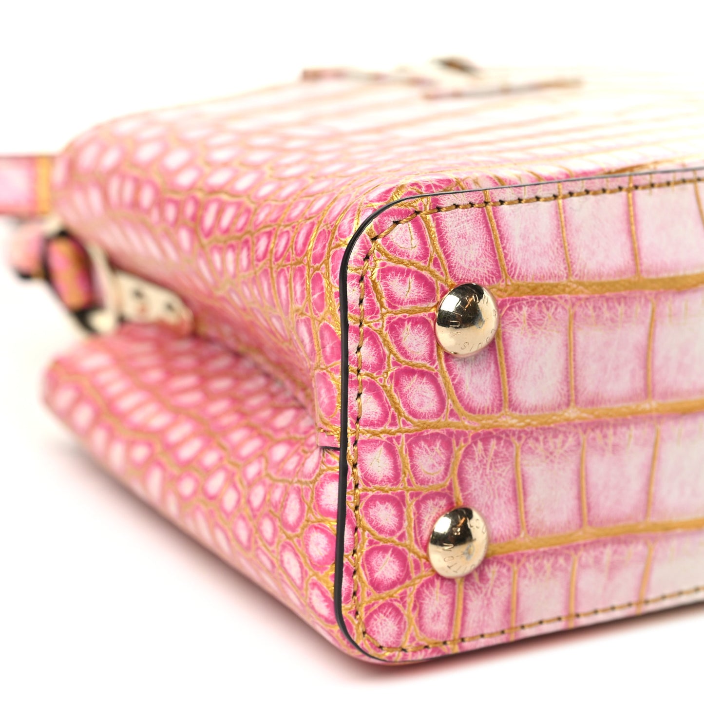 Crocodile Mini Capucines Sahara Rose