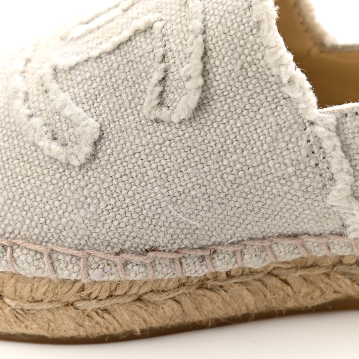Chanel Linen CC Espadrilles 37 Beige Black 11 of 16