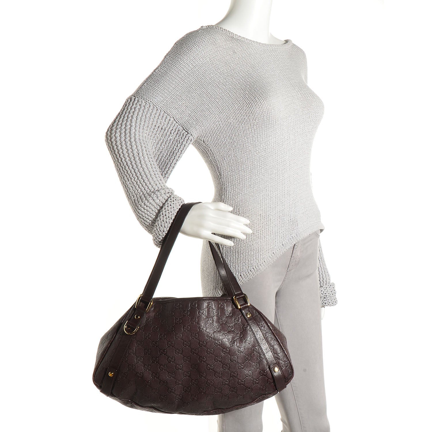 Gucci Guccissima Medium Abbey Shoulder Bag Chocolate 2 of 9