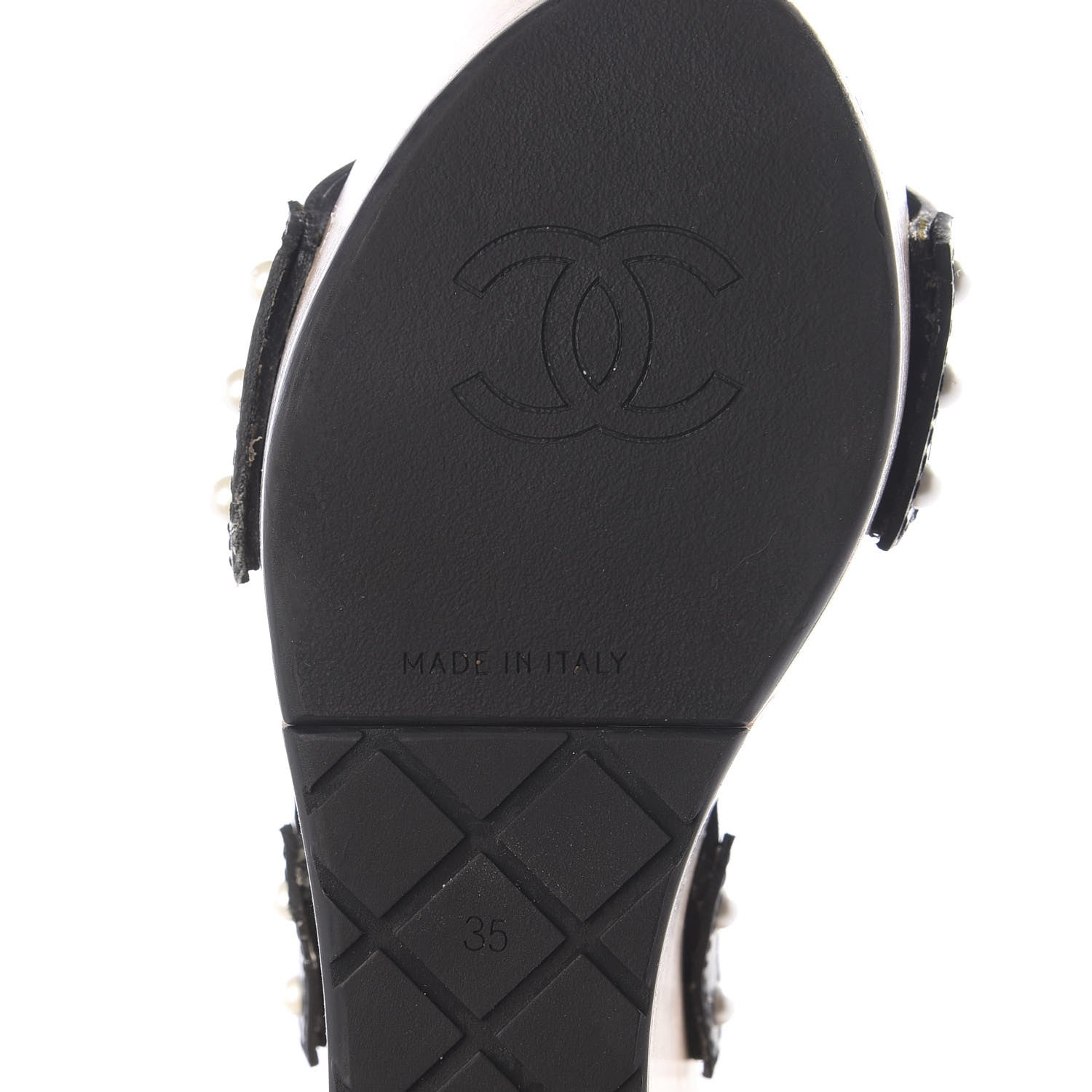 Chanel Wood Calfskin CC Hinge Wedge 35 Black 7 of 9