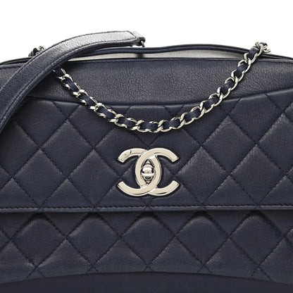 Chanel Lambskin Quilted Flap Shoulder Bag Navy Blue 8 of 11