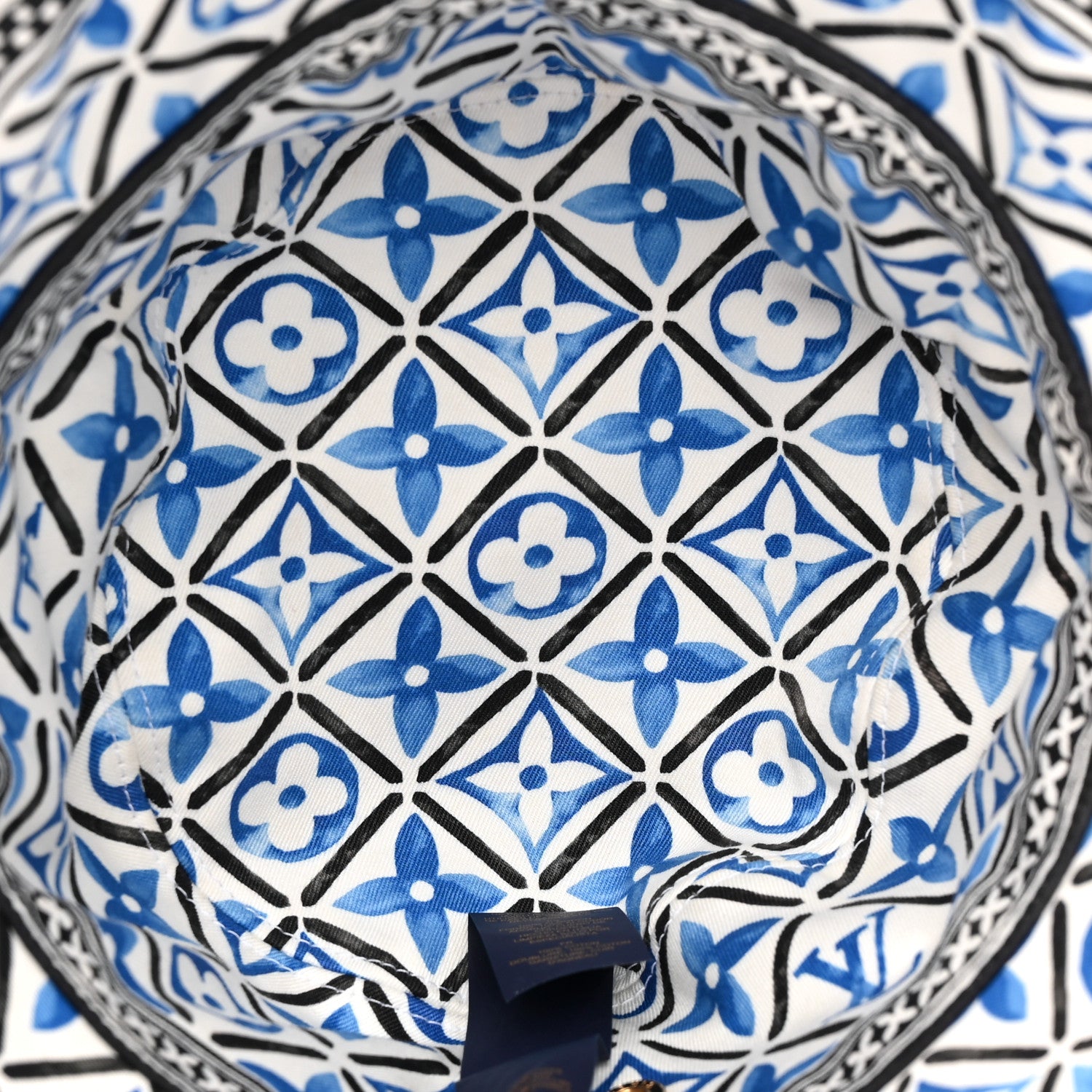 Louis Vuitton Cotton Monogram Flower Tile Reversible Bucket Hat Blue 12 of 14