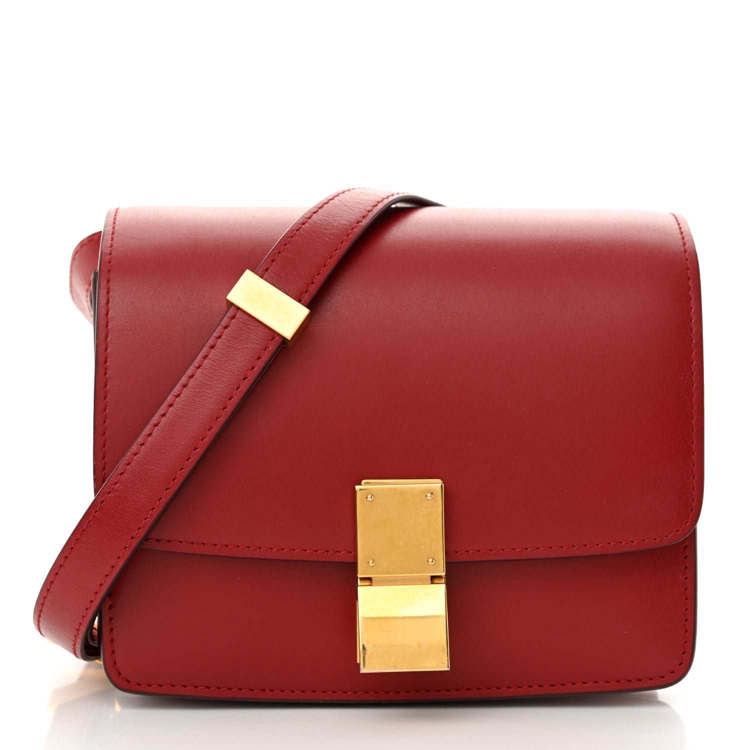Celine Smooth Calfskin Small Classic Box Flap Bag Red 1 of 13