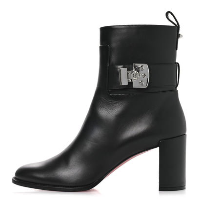 Christian Louboutin Calfskin Lock Booty 70 Ankle Boots 41 Black 1 of 9