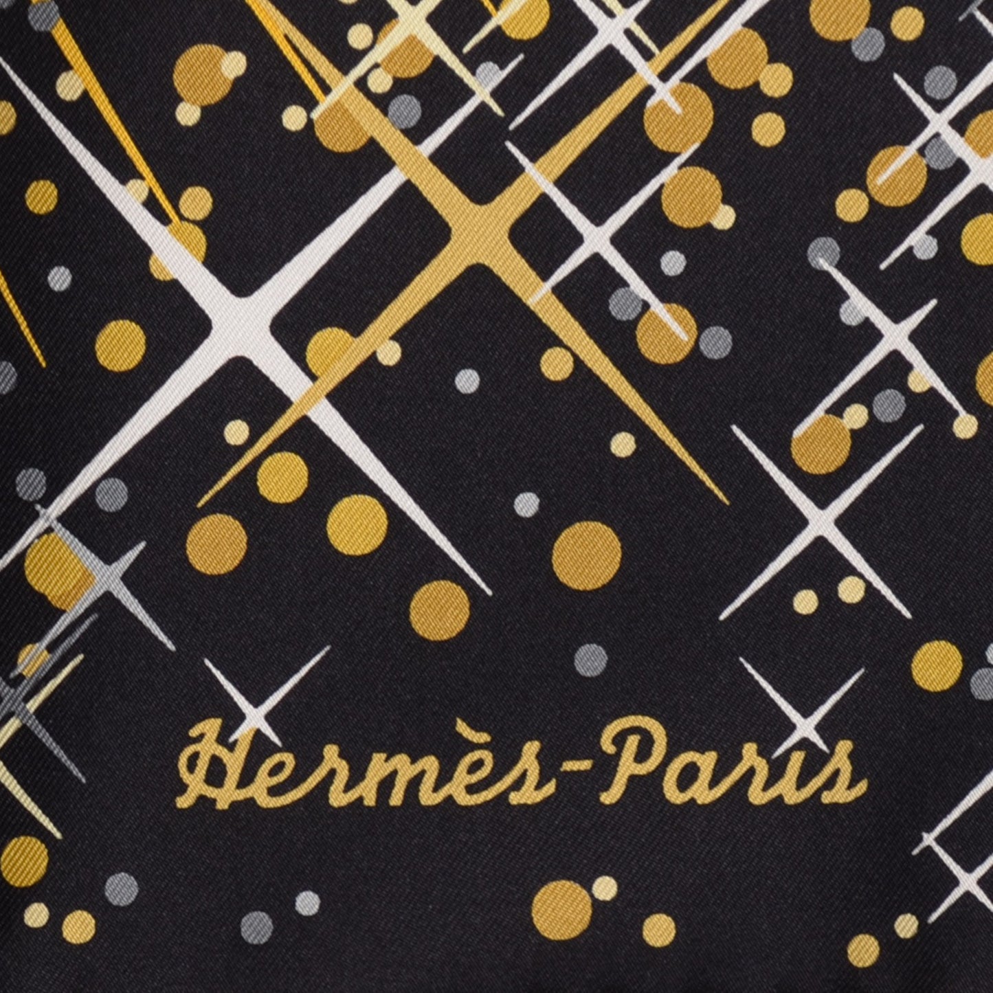 Silk Magic Kelly Scarf 90 Noir Viel Or Blanc
