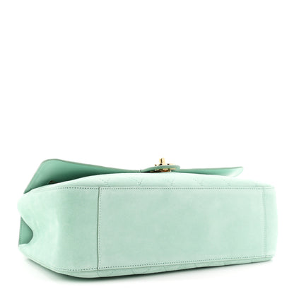 Chanel Suede Calfskin Small Souplissimo Maxi Flap Green 4 of 11