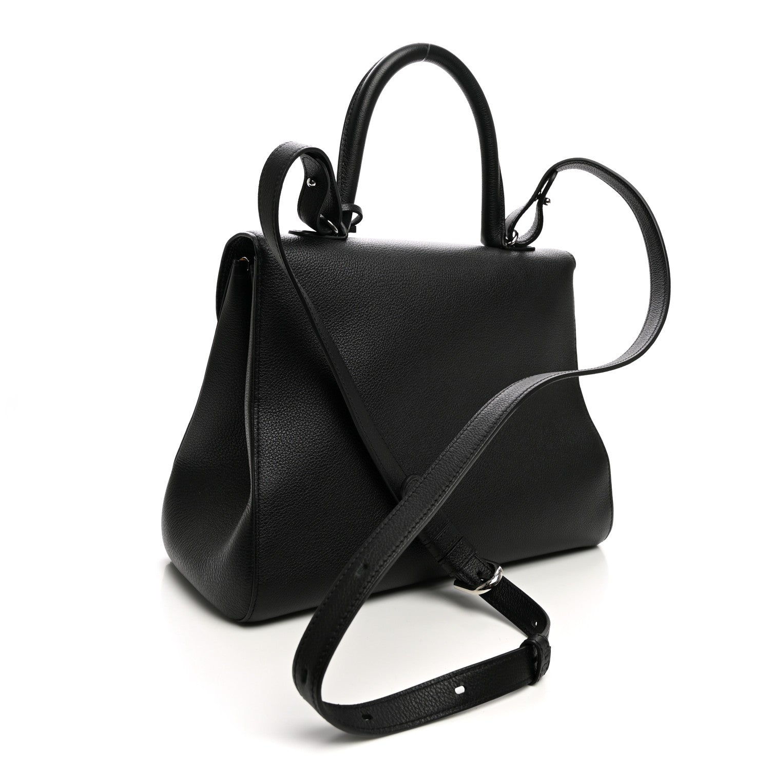 Delvaux Grained Calfskin MM Brillant Satchel Black 3 of 10
