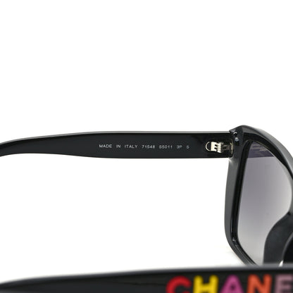 Chanel Acetate Polarized Butterfly Sunglasses 71548A Black 7 of 9