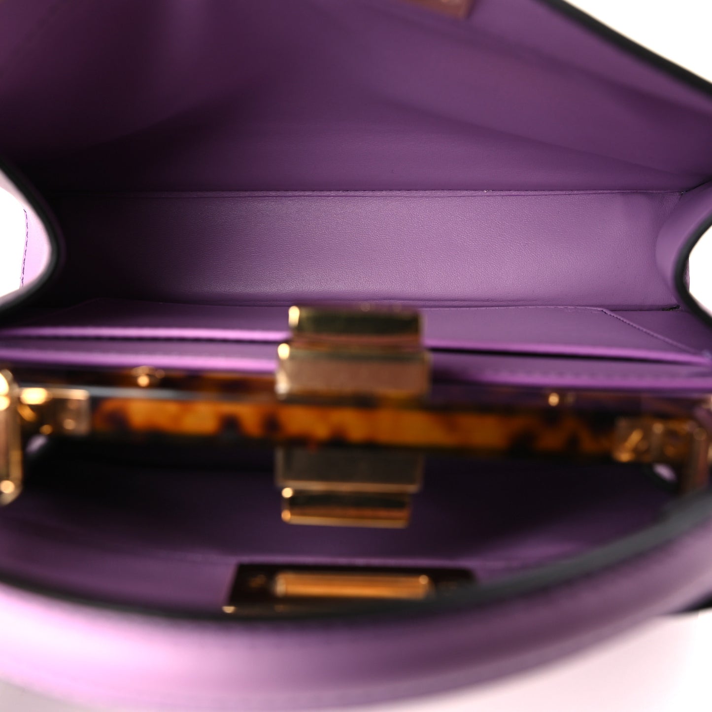Vitello Seta Shiny Nappa Plexiglass Small Peekaboo I SEE U Satchel Violetta