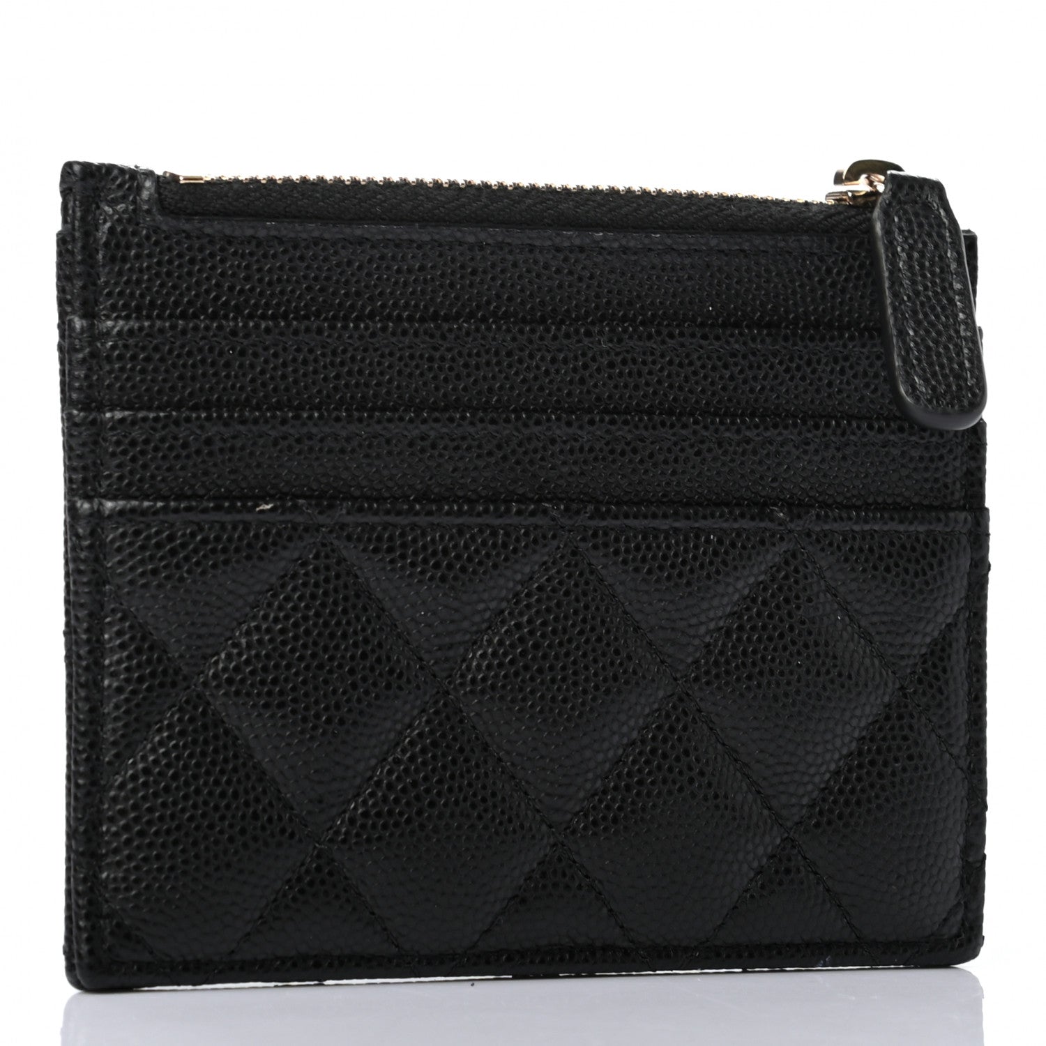 Chanel Caviar Quilted CC Zip Card Holder Black 3 of 7
